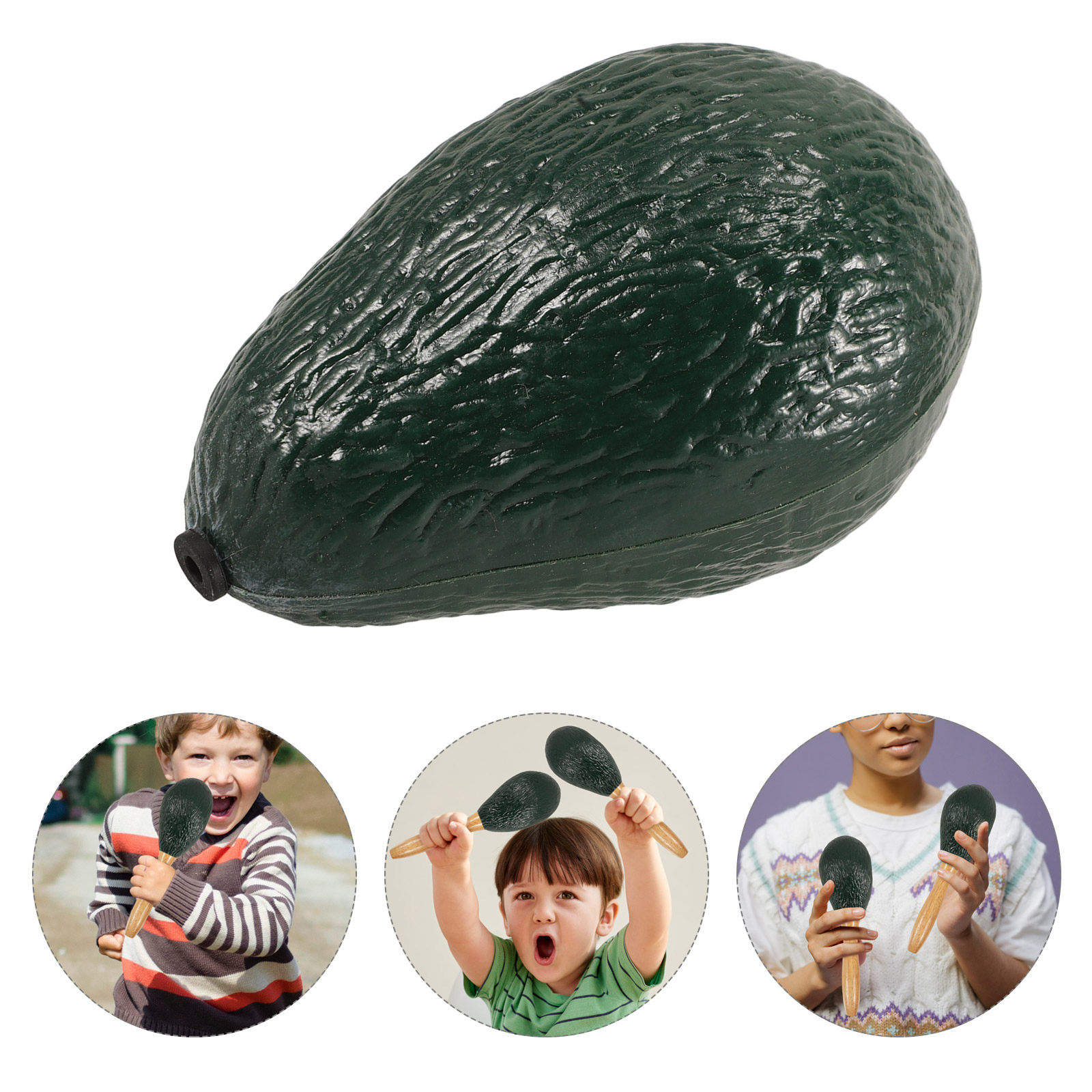 Musical Instrument For Toddlers - Meyve Şeklinde Çıngıraklı Marakas Avokado Çocuk