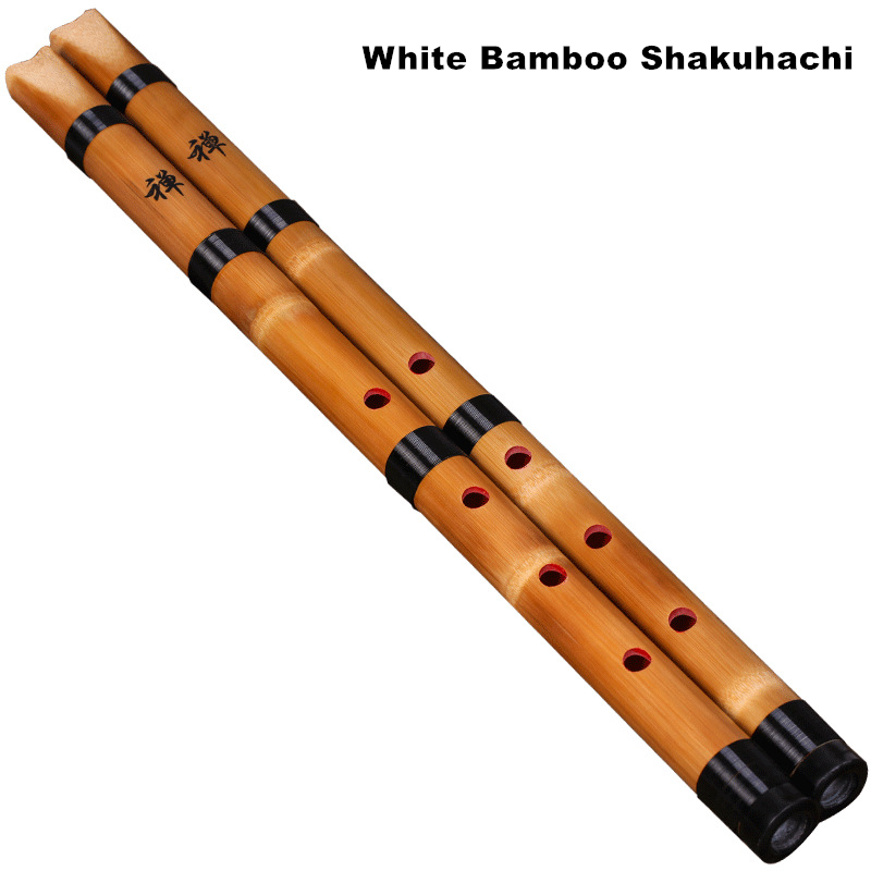 Musical Instrument Xiao - El yapımı Doğal Beyaz Bambu Shakuhachi