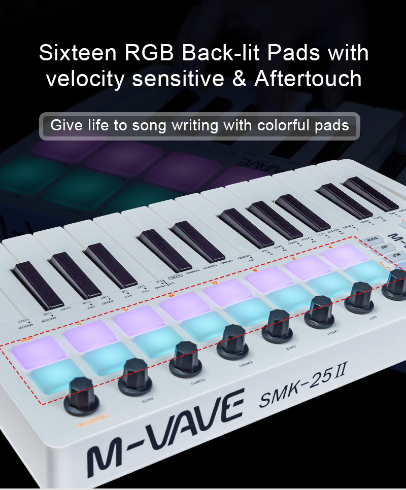 M-VAVE SMK-25 II MIDI Pad Dene - Musical Instrument Synthesizer incelemesi ve fiyatı