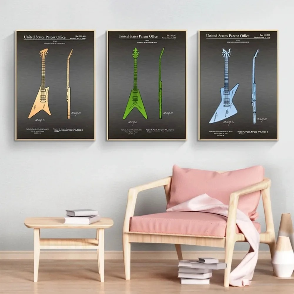 Elektrik gitar anatomi Poster  - Musical Instrument Image incelemesi ve fiyatı