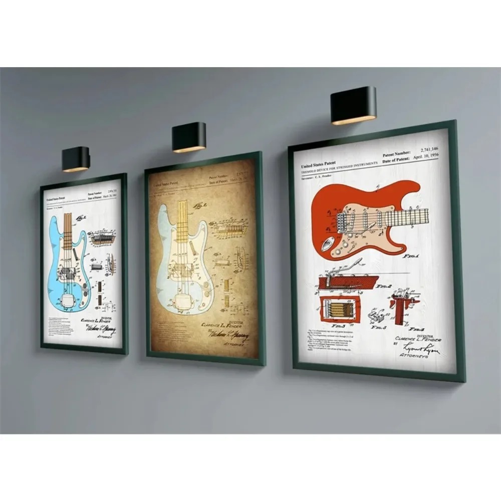 Elektrik gitar anatomi Poster  - Musical Instrument Image incelemesi ve fiyatı