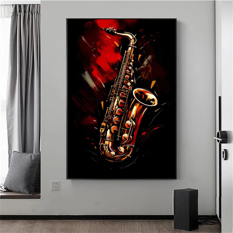 Çerçevesiz Soyut Renkli Sanat  - Musical Instrument Image incelemesi ve fiyatı